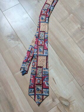 Consenso Uomo Milano Vintage Silk Tie - Abstract Floral Geometric Vintage 90s